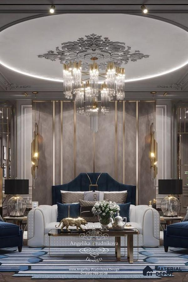 A stylish contemporary living space with eclectic furniture, vibrant colors, and artistic decor.